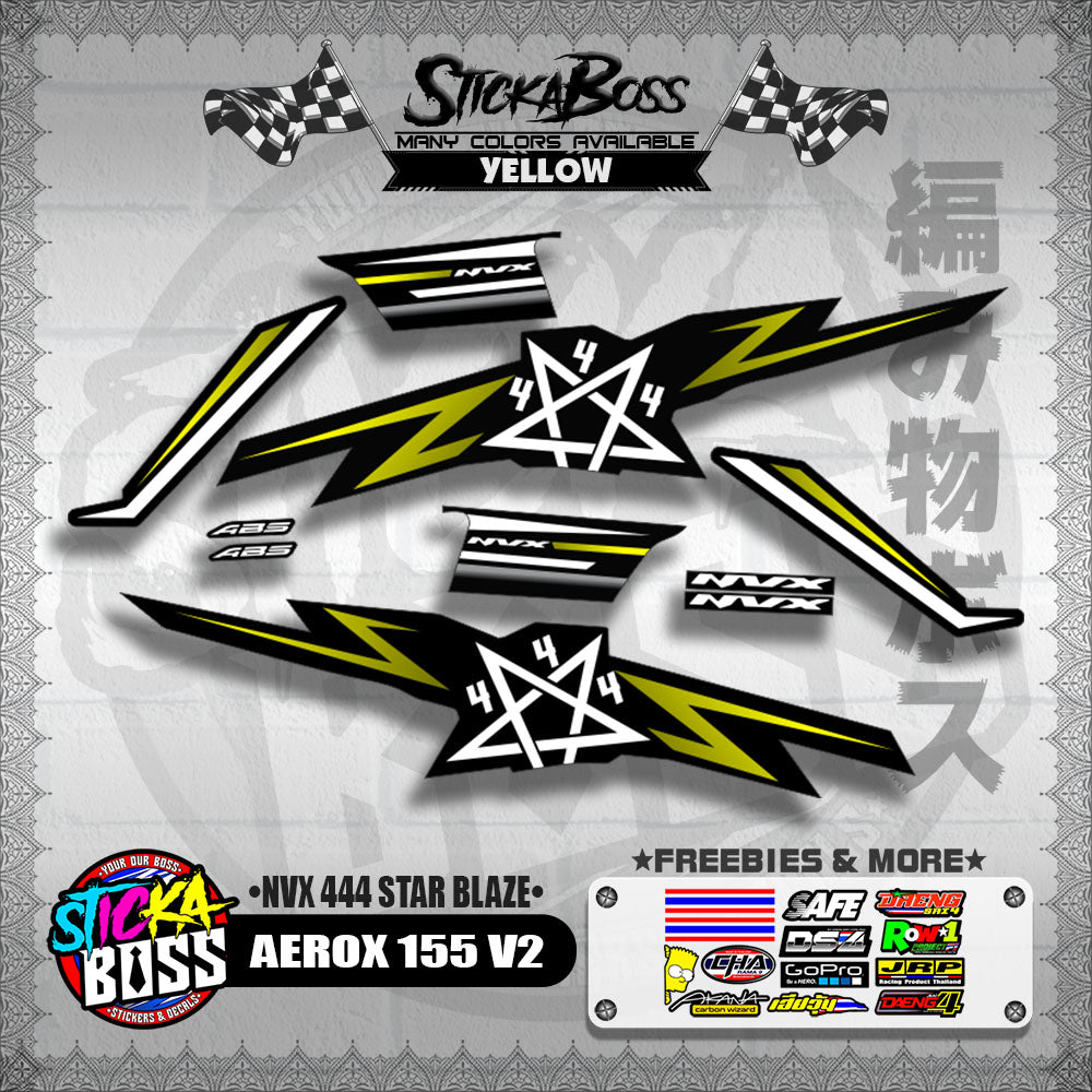 AEROX 155 V2 DECALS ( NVX 444 STAR BLAZE )【WITH FREEBIES】