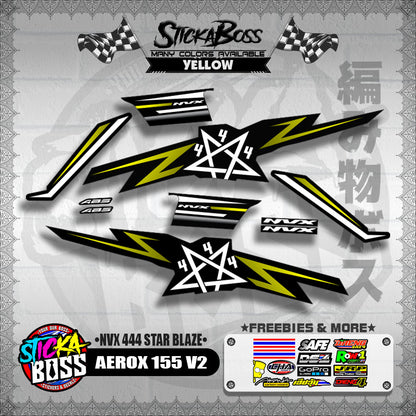 AEROX 155 V2 DECALS ( NVX 444 STAR BLAZE )【WITH FREEBIES】