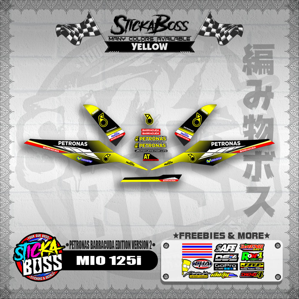 MIO 125i DECALS ( PETRONAS BARRACUDA EDITION VERSION 2 )【WITH FREEBIES】