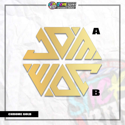 JDM TRIANGLE LETTER | VINYL CUT-OUT STICKER   ( ANIME VINYL STICKER DECALS )【Stickaboss】