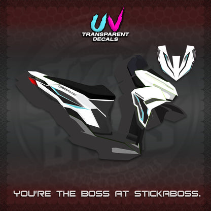 CLICK 125 V3 VARIO UV TRANSPARENT DECALS (2026 INDO HONEYCOMB DESIGN) STICKER DECALS By STICKABOSS