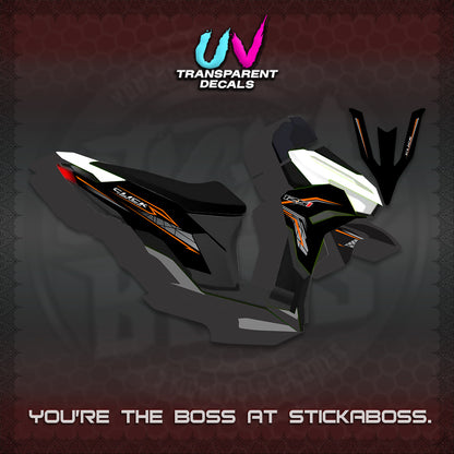 CLICK 125 V3 UV TRANSPARENT DECALS (2023 SIMPLE STRIPE DESIGN) STICKER DECALS By STICKABOSS