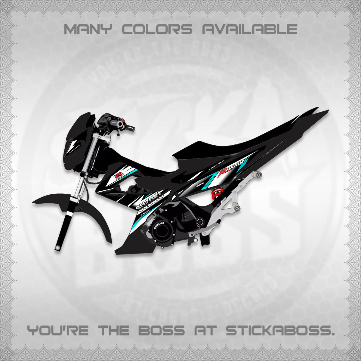 RAIDER 150 REBORN CARB DECALS (S-1 RACING) STICKER DECALS BY STICKABOSS
