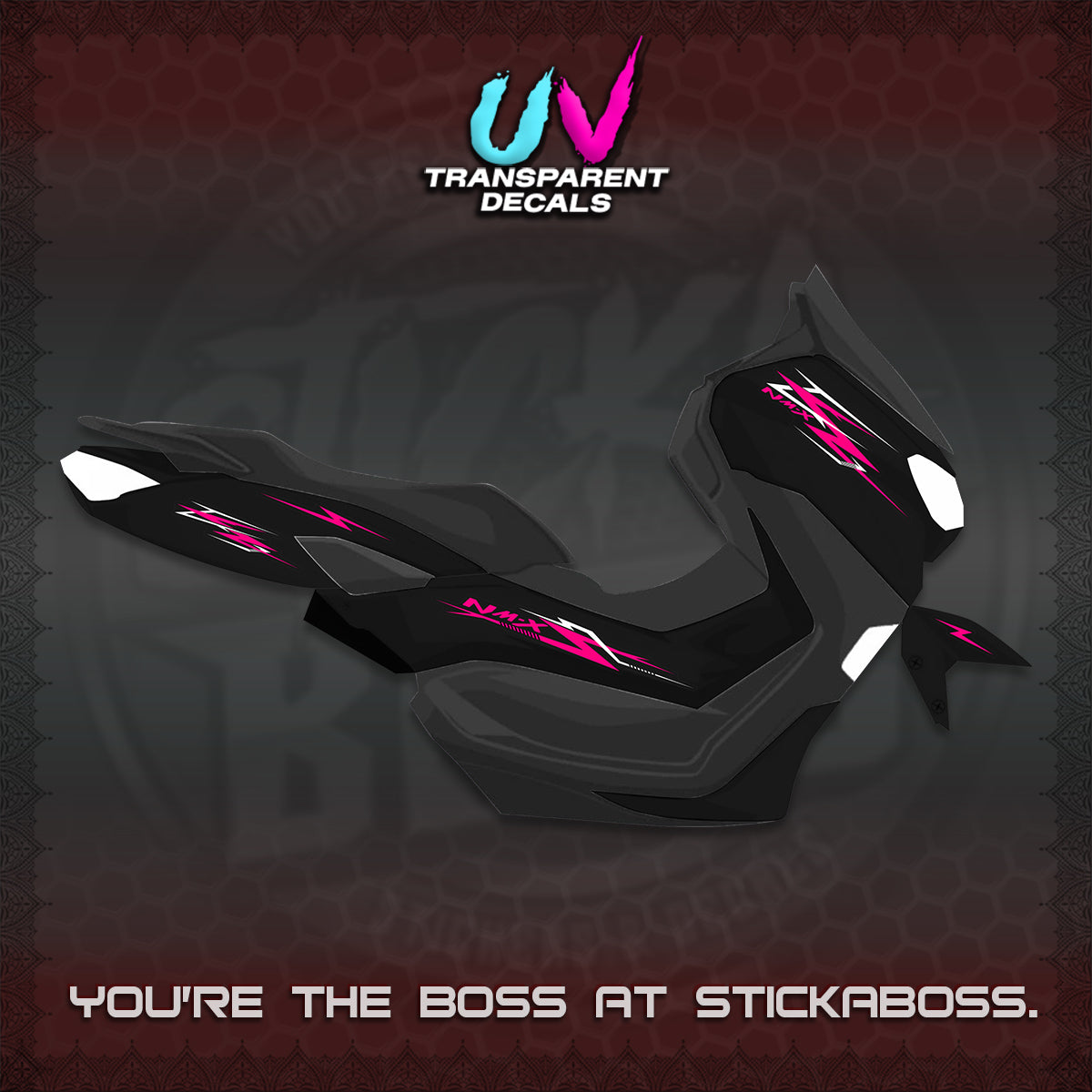 NMAX V2 UV TRANSPARENT DECALS (2024 NM A8 STYLE) STICKER DECALS By STICKABOSS