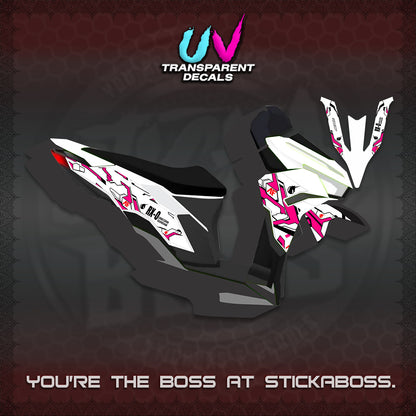CLICK V3 VARIO UV TRANSPARENT DECALS (UNICORN GUNDAM DESIGN) STICKER DECALS By STICKABOSS