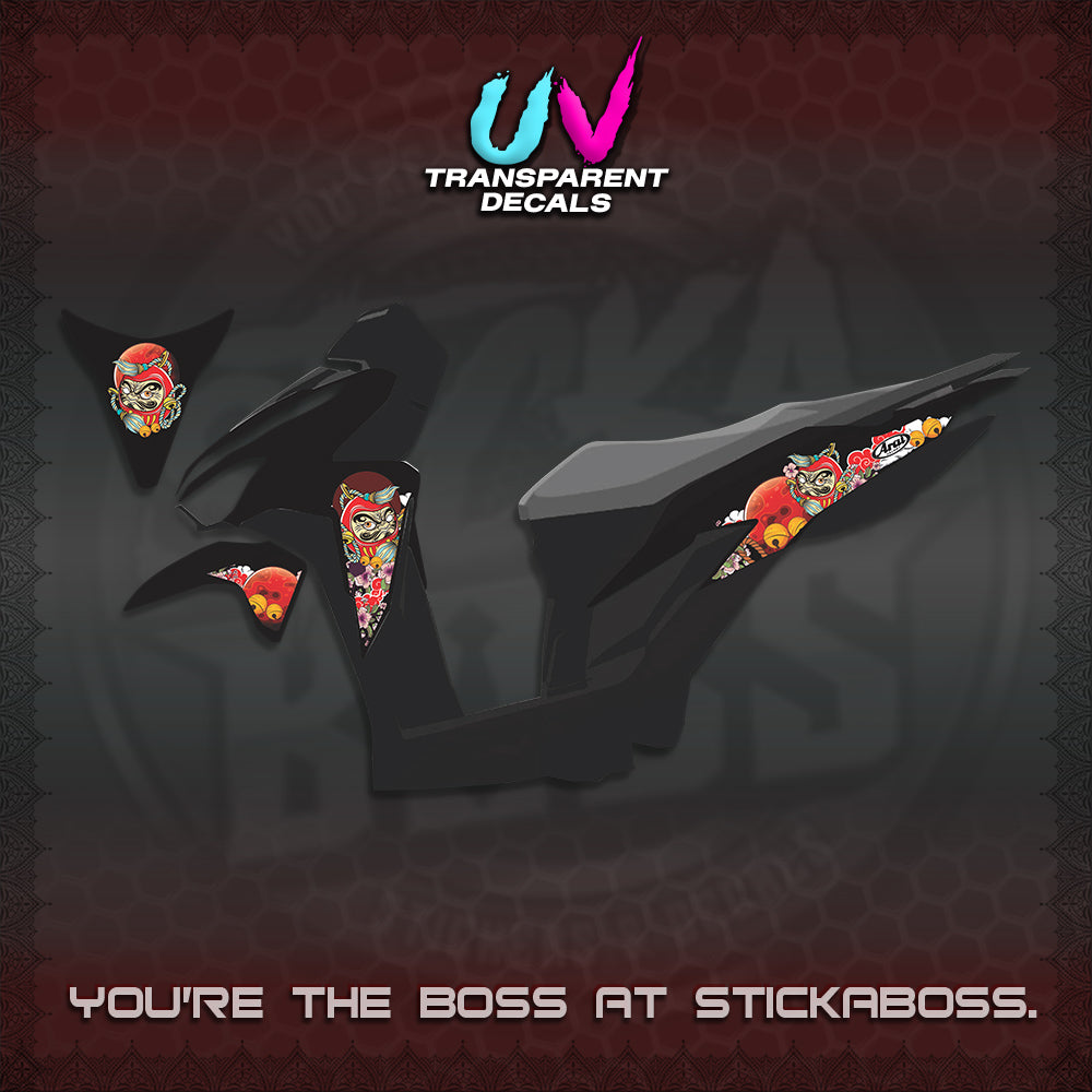 CLICK 125 V2 UV TRANSPARENT VARIO DECALS (DARUMA CLOUDS DESIGN) STICKER DECALS By STICKABOSS (Copy)