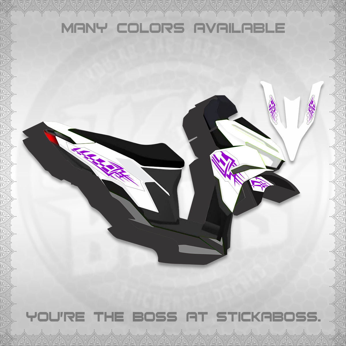 CLICK 125 V3 VARIO INDO-MALAY FOR WHITE DECALS (2026 TRIBAL LINES DESIGN) STICKER DECALS By STICKABOSS