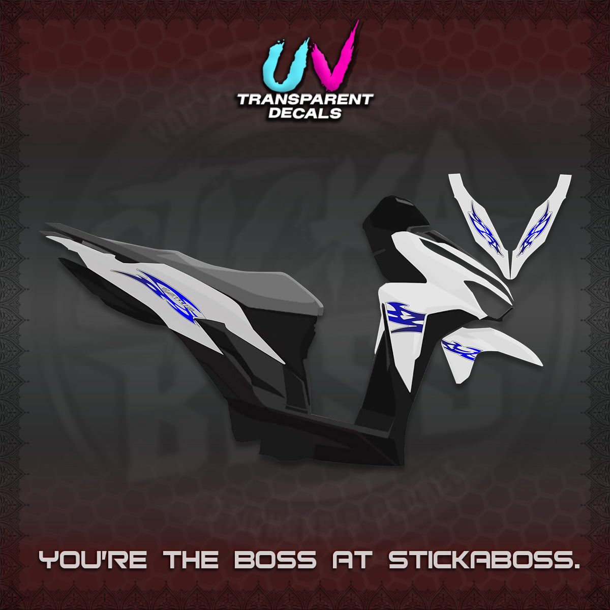 CLICK 125 V2 INDO STRIPING UV TRANSPARENT DECALS (2026 NUSANTARA MOTIF) STICKER DECALS By STICKABOSS