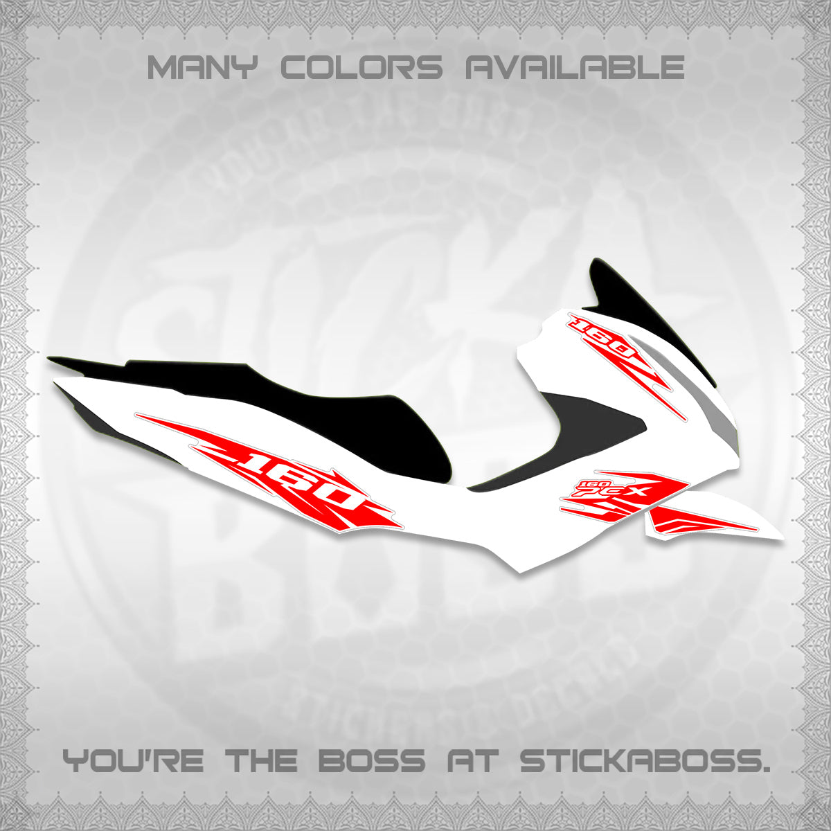 PCX 150 160 INDO FOR WHITE DECALS (2026 NEW 08 DESIGN) STICKER DECALS By STICKABOSS
