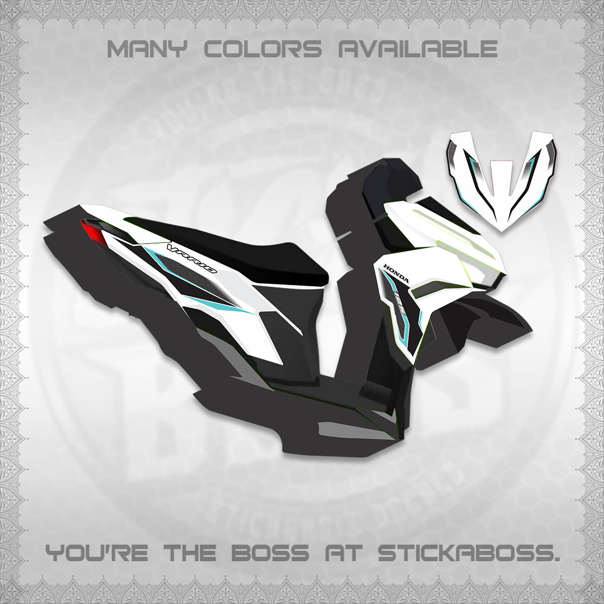 CLICK 125 V3 VARIO DECALS (2026 INDO HONEYCOMB DESIGN) STICKER DECALS By STICKABOSS (Copy)