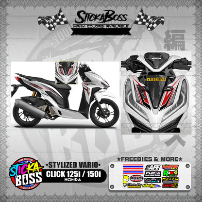 CLICK 125i / 150i V2 DECALS ( STYLIZED VARIO )【WITH FREEBIES】