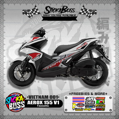 AEROX 155 V1 DECALS ( VIETNAM 001 )【WITH FREEBIES】