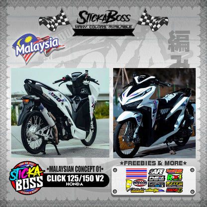 CLICK 125 / 150 V2 DECALS ( MALAYSIAN CONCEPT 01 )【WITH FREEBIES】