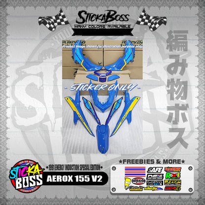 AEROX 155 V2 DECALS ( 1991 ENERGY INDUCTION SPECIAL EDITION )【WITH FREEBIES】