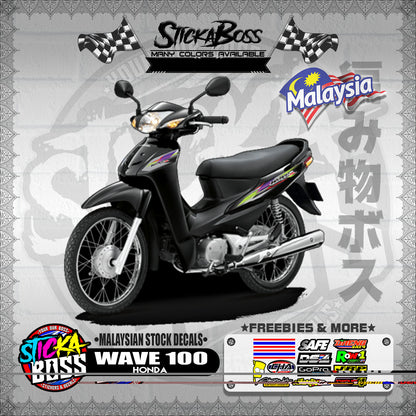 HONDA WAVE 100 ( MALAYSIAN STOCK DECALS )【WITH FREEBIES】