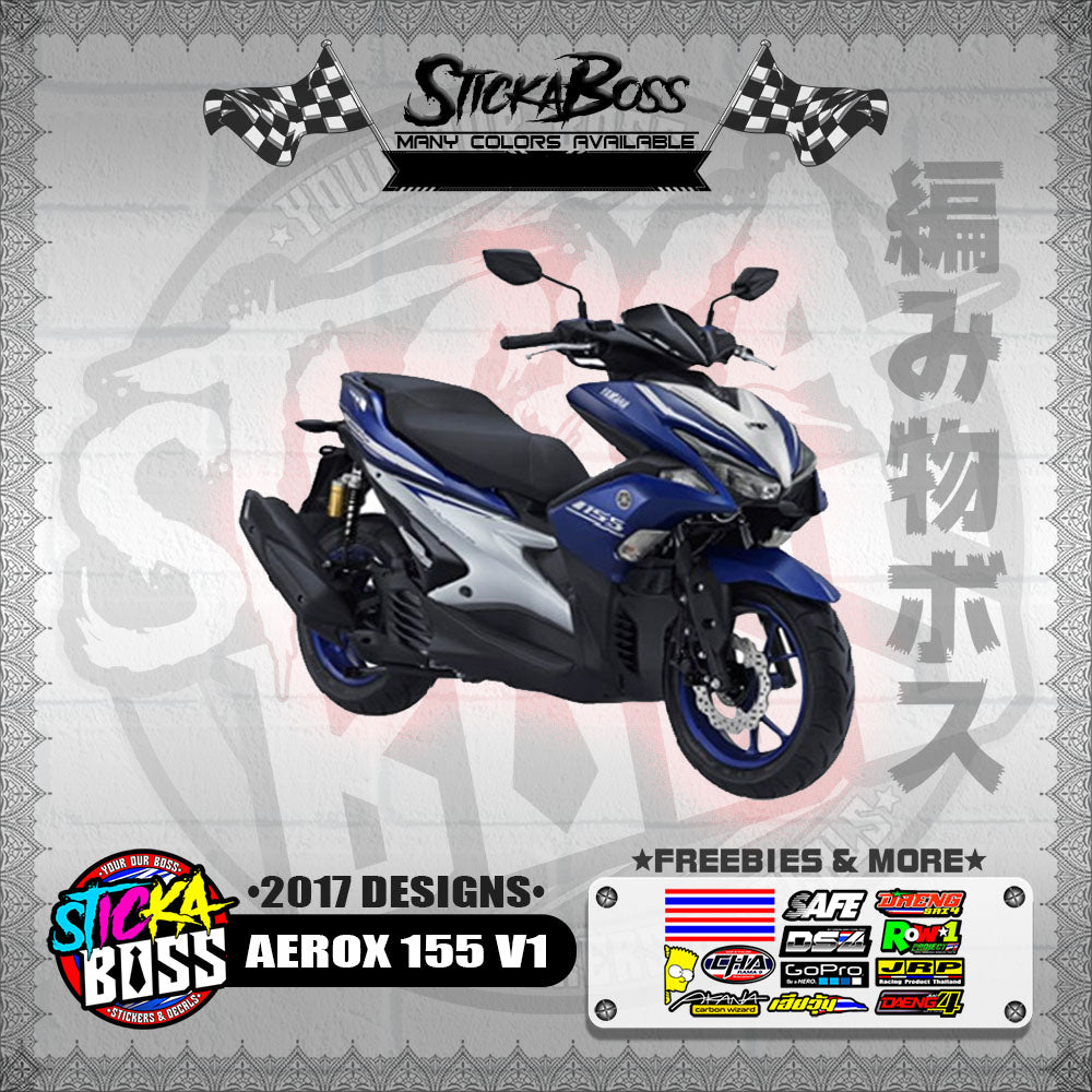 AEROX 155 V1 STOCK DECALS ( 2017 DESIGNS ) 【WITH FREEBIES】