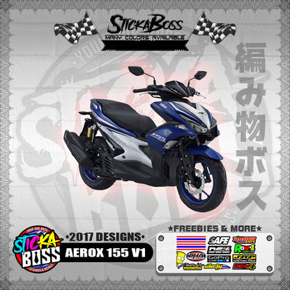 AEROX 155 V1 STOCK DECALS ( 2017 DESIGNS ) 【WITH FREEBIES】